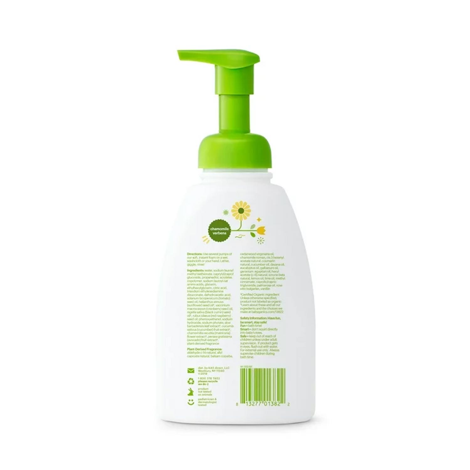 Babyganics Baby Shampoo + Body Wash Pump Bottle, Chamomile Verbena, 16oz - obrazek 2
