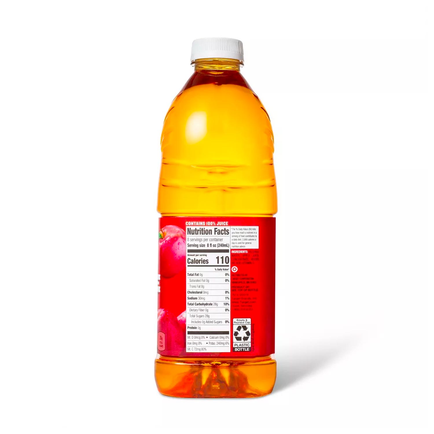 100 Percent Apple Juice - 64 fl oz Bottle - obrazek 2