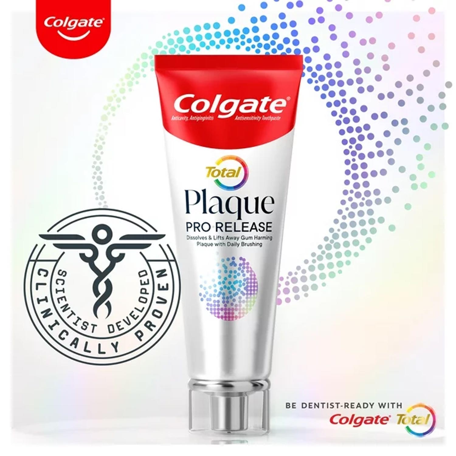 Colgate Total Plaque Pro Release Whitening Toothpaste, 3 Oz Tube - obrazek 2